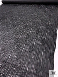 Wood Grain Satin Striped Silk Chiffon - Black