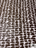 Italian Abstract Fil Coupé Silk Chiffon - Brown / White
