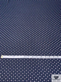 Geometric Dot Clip Polyester Chiffon - Navy / Off-White