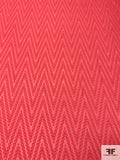 Zig Zag Clip Polyester Chiffon - Hot Coral