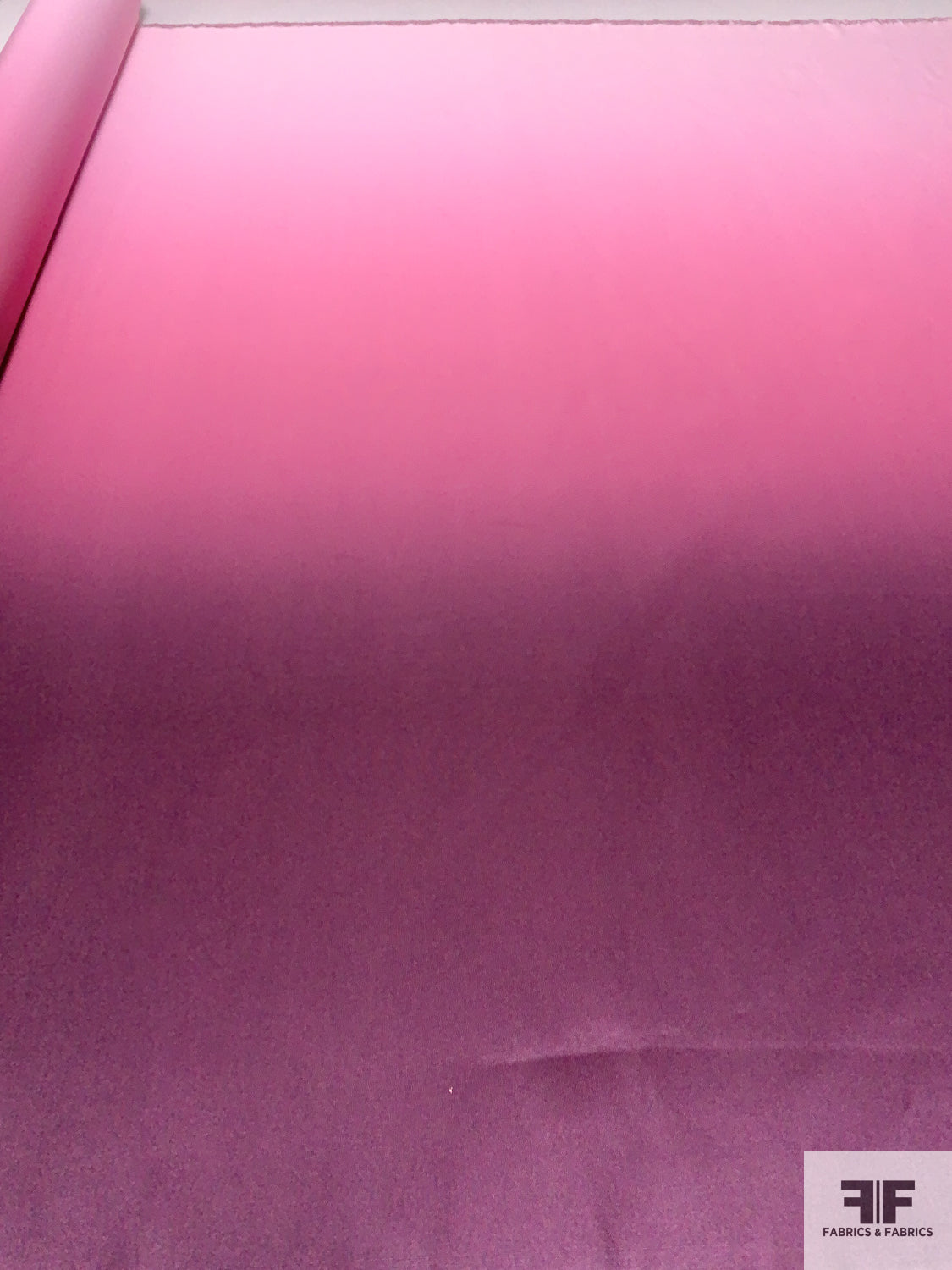 Ombré Printed Polyester Faille - Pink / Dark Purple