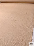 Italian Vertical Satin Striped Silk Chiffon - Tan