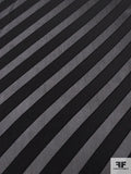 Made in Spain Diagonal Striped Silk Chiffon - Black