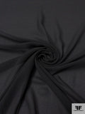 Pique-Weave Silk Chiffon-Georgette - Black