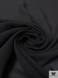 Pique-Weave Silk Chiffon-Georgette - Black