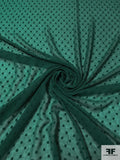 Swiss Dot Polyester Chiffon - Jade Green