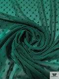 Swiss Dot Polyester Chiffon - Jade Green