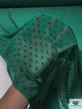 Swiss Dot Polyester Chiffon - Jade Green