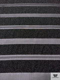 Italian Lurex Bouclé Striped Silk Chiffon - Black