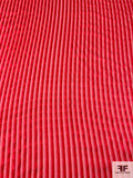 Vertical Jacquard Striped Silk Chiffon - Red