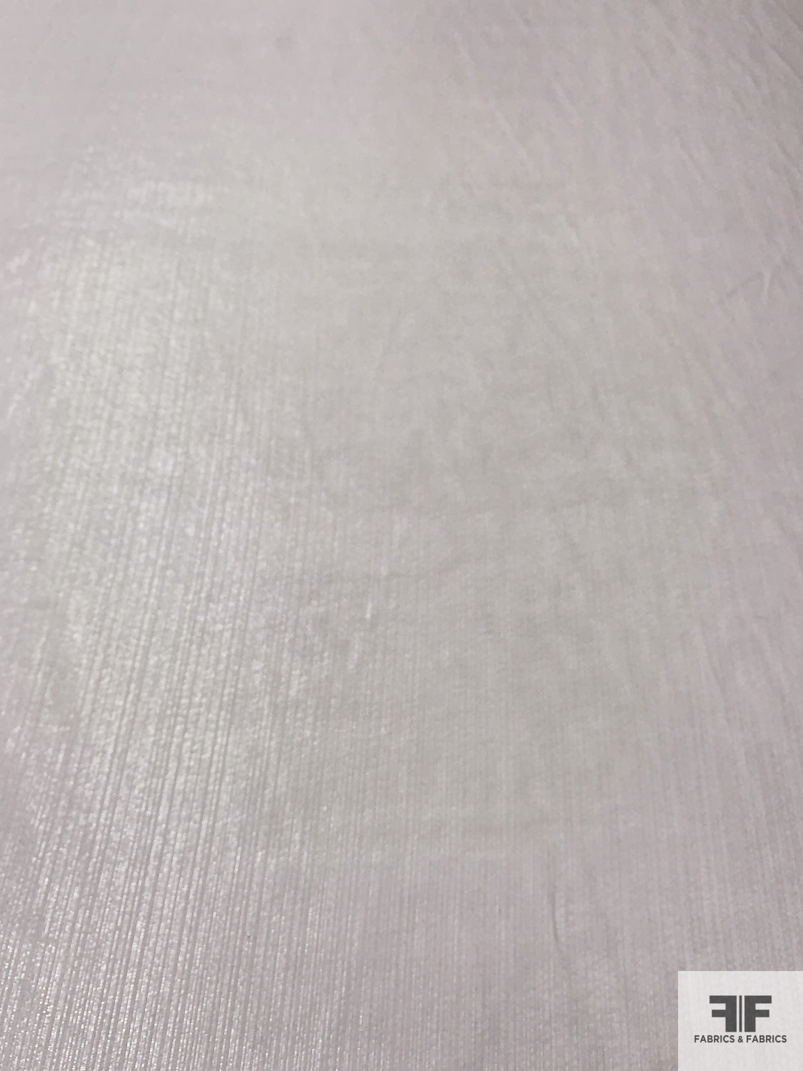 Solid Silk Chiffon with Lurex Pinstripes - Off-White