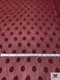 Polka Dot Design Clip Rayon Chiffon with Lurex Detailing - Brick Red