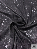 Floral Jacquard Burnout Silk Chiffon - Black