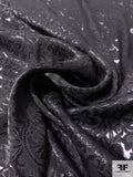 Floral Jacquard Burnout Silk Chiffon - Black
