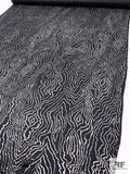 Wood Grain Burnout Silk Blend Chiffon - Black