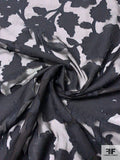 Trailing Floral Burnout Clip Silk Chiffon - Black
