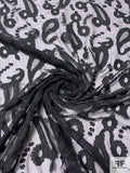 Italian Paisley Burnout Fine Silk Chiffon - Black