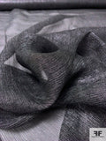 Foil Printed Crinkled Silk Chiffon - Black / Silver