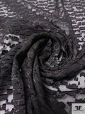 Abstract Clip Silk Chiffon - Black