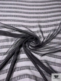 Horizontal Striped Silk Chiffon - Black