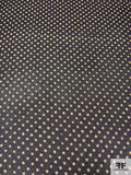 Foil Printed Polka Dots Silk Chiffon - Black / Gold