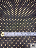 Foil Printed Polka Dots Silk Chiffon - Black / Gold