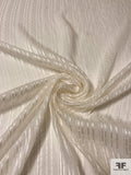 Pixelated Satin Striped Silk Chiffon - Light Ivory