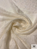 Floral Shadow Pattern Fil Coupé Silk Chiffon - Off-White