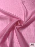 Linen-Weave Sheer Silk with Lurex Plaid Design - Taffy Pink