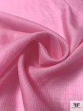 Linen-Weave Sheer Silk with Lurex Plaid Design - Taffy Pink