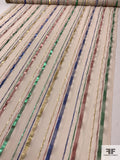 Italian Multicolor Lurex Striped Silk Chiffon - Nude-Blush / Multicolor