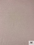 Solid Crinkled Silk Chiffon with Silver Lurex Pinstripes - Blush / Silver