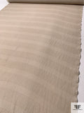 Textured Silk Chiffon with Horizontal Lurex Pinstripes - Light Tan