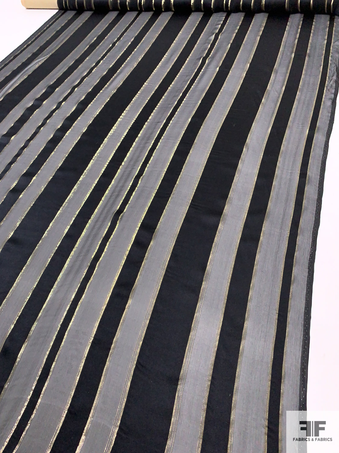 Lurex Pinstriped Silk Chiffon - Black  FABRICS & FABRICS – Fabrics &  Fabrics