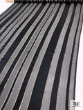 Satin Striped Silk Chiffon with Fine Gold Lurex Pinstripes - Black / Gold