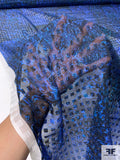 Ornate Printed Square Clip Silk Chiffon - Blue / Turquoise / Black