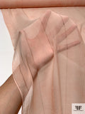 Novelty Stitch Striped Tie-Dye Printed Silk Chiffon - Peachy Blush