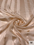 Satin Striped Burnout Silk Chiffon - Light Peachy Blush