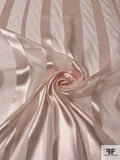 Satin Striped Burnout Silk Chiffon - Champagne Pink