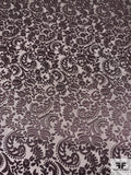 Floral Burnout Polyester Chiffon - Dark Brown