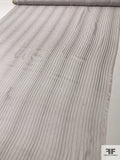 French Satin Striped Burnout Silk Chiffon - Pale Grey-Lilac