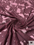 Trailing Floral Burnout Clip Silk Chiffon - Wine Purple