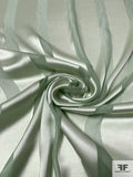 Italian Satin Striped Burnout Silk-Rayon Chiffon - Mint