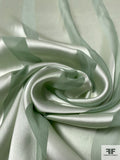 Italian Satin Striped Burnout Silk-Rayon Chiffon - Mint