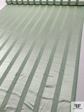 Italian Satin Striped Burnout Silk-Rayon Chiffon - Mint