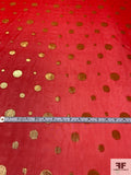 Circle Pattern Silk and Lurex Chiffon - Red / Gold