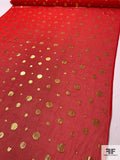 Circle Pattern Silk and Lurex Chiffon - Red / Gold