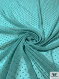 Polka Dot Clip Silk Chiffon - Soft Turquoise