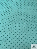 Polka Dot Clip Silk Chiffon - Soft Turquoise