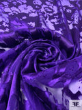 Abstract Burnout Silk-Rayon Chiffon - Purple